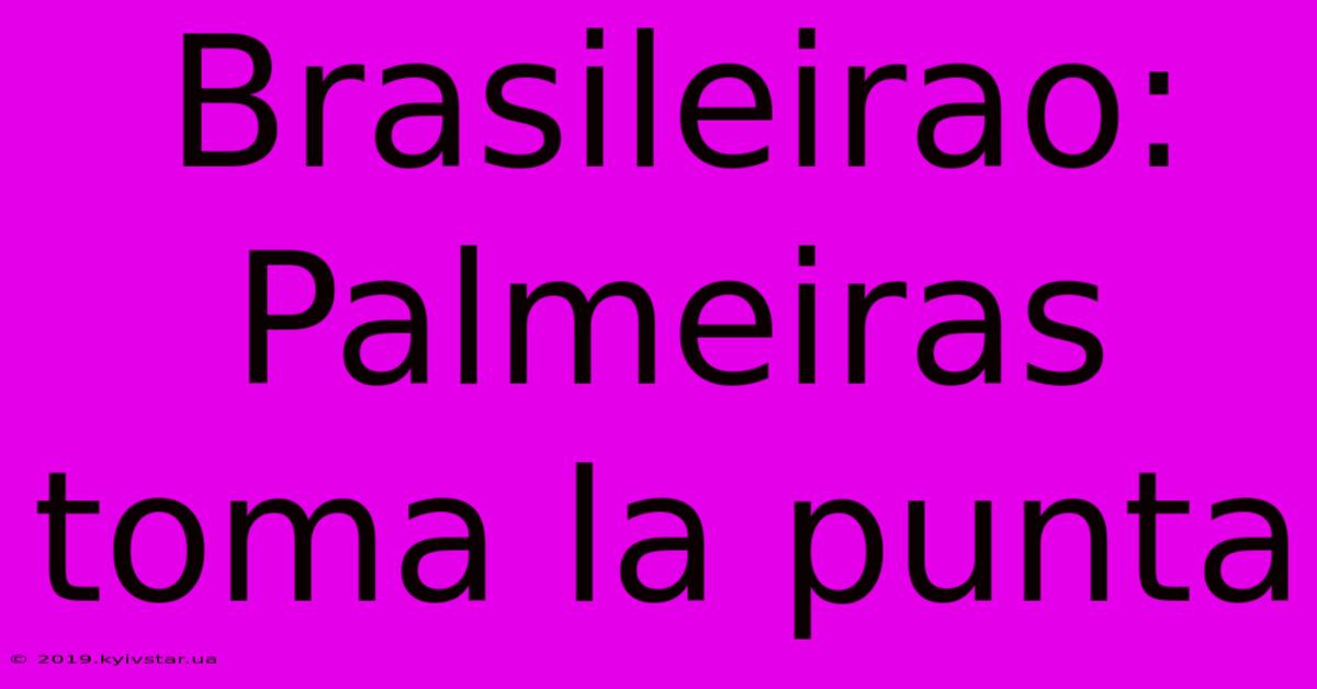 Brasileirao: Palmeiras Toma La Punta