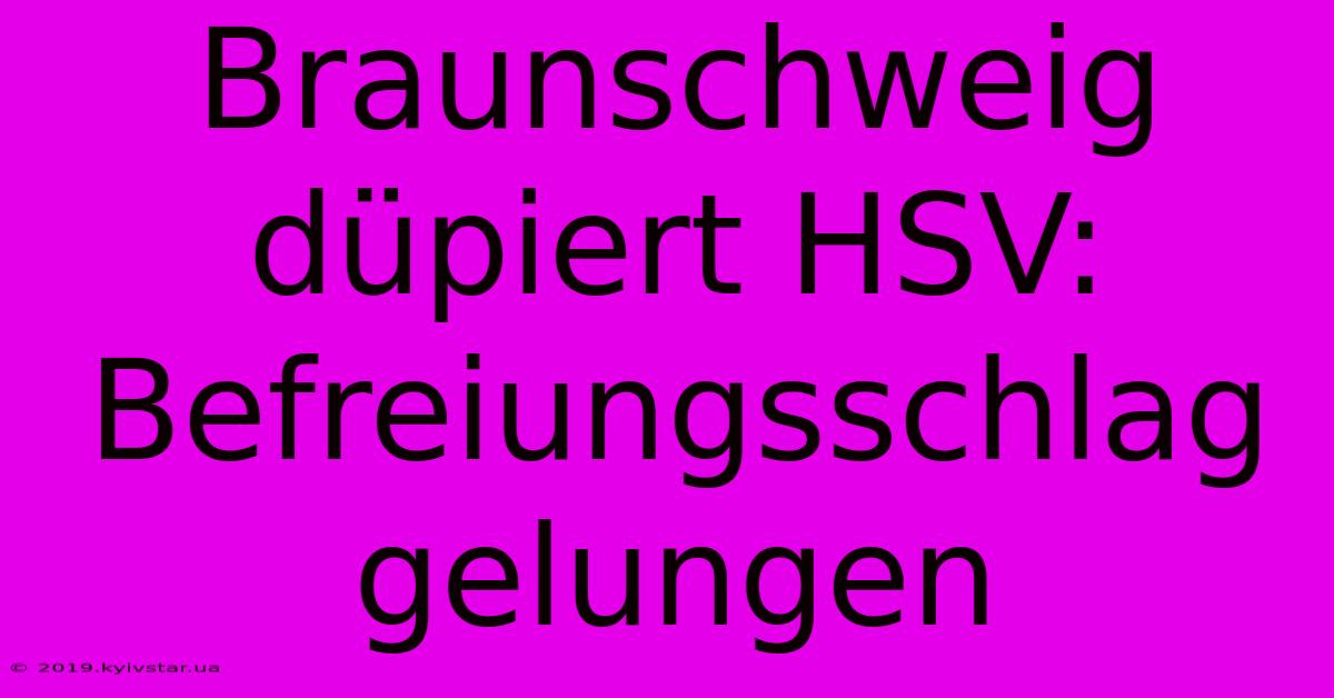 Braunschweig Düpiert HSV: Befreiungsschlag Gelungen