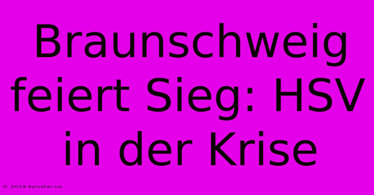 Braunschweig Feiert Sieg: HSV In Der Krise 