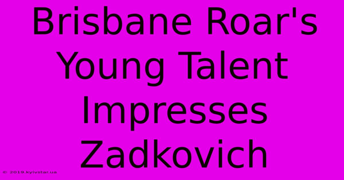 Brisbane Roar's Young Talent Impresses Zadkovich