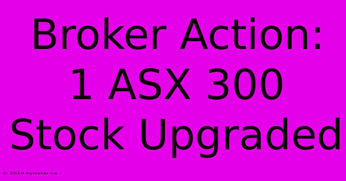 Broker Action: 1 ASX 300 Stock Upgraded