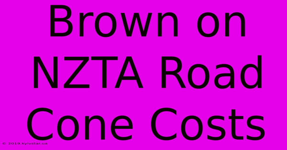 Brown On NZTA Road Cone Costs