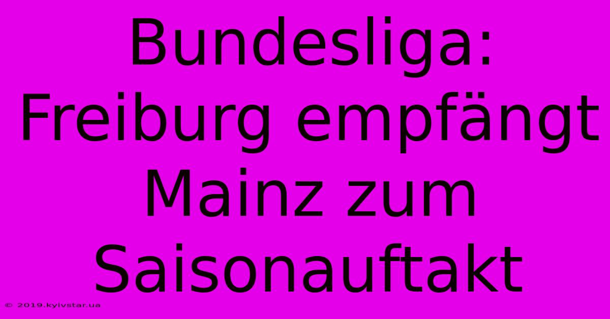 Bundesliga: Freiburg Empfängt Mainz Zum Saisonauftakt 