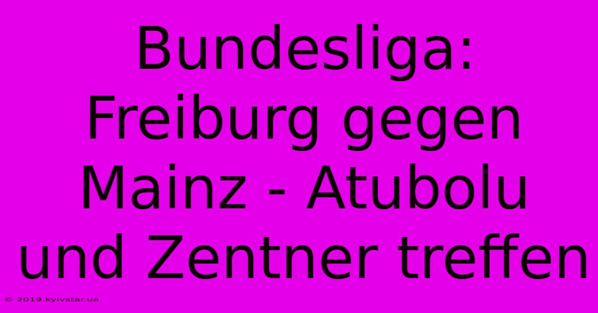 Bundesliga: Freiburg Gegen Mainz - Atubolu Und Zentner Treffen