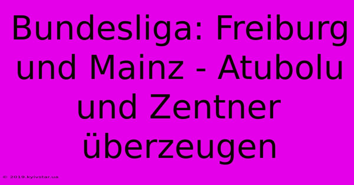 Bundesliga: Freiburg Und Mainz - Atubolu Und Zentner Überzeugen 