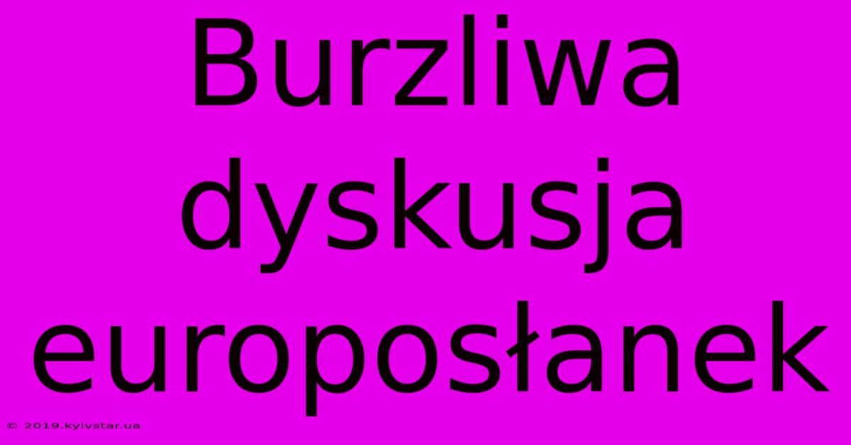 Burzliwa Dyskusja Europosłanek