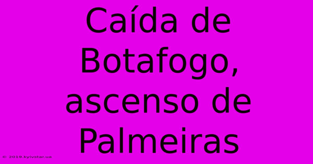 Caída De Botafogo, Ascenso De Palmeiras