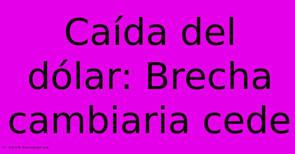 Caída Del Dólar: Brecha Cambiaria Cede