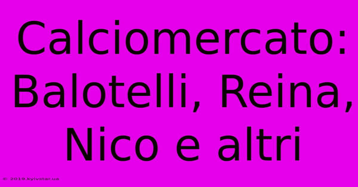 Calciomercato: Balotelli, Reina, Nico E Altri