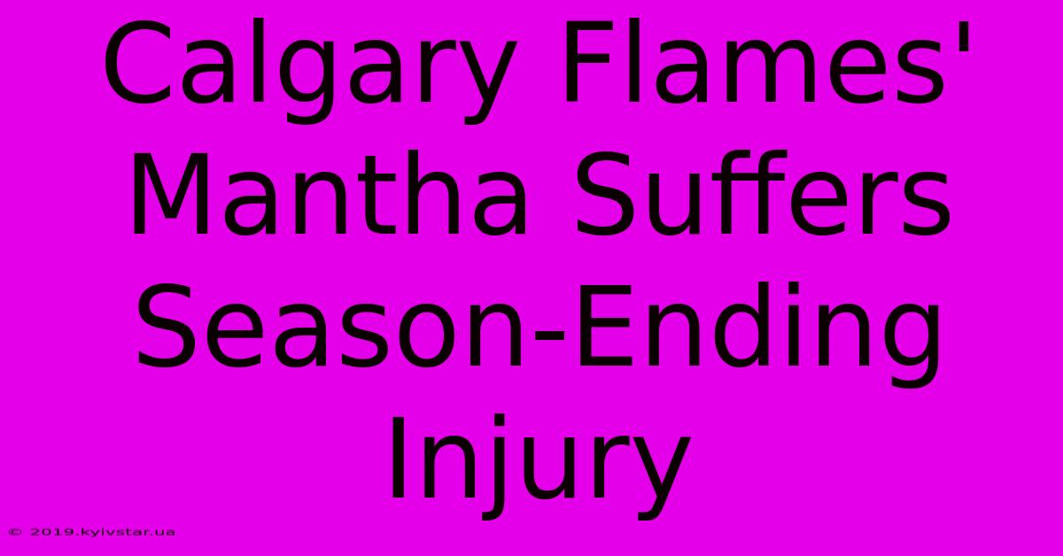 Calgary Flames' Mantha Suffers Season-Ending Injury