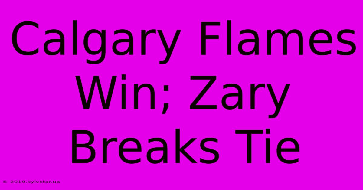 Calgary Flames Win; Zary Breaks Tie