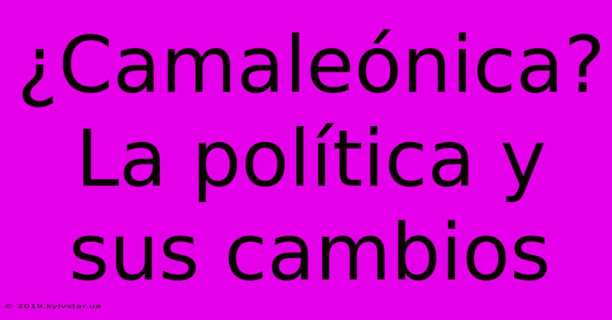 ¿Camaleónica? La Política Y Sus Cambios