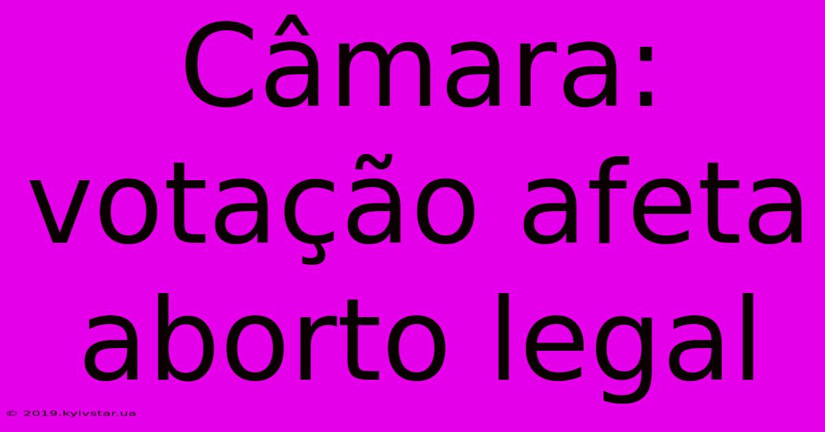 Câmara: Votação Afeta Aborto Legal