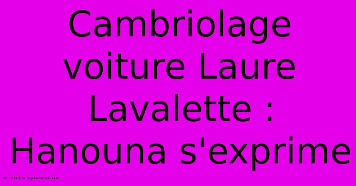 Cambriolage Voiture Laure Lavalette : Hanouna S'exprime