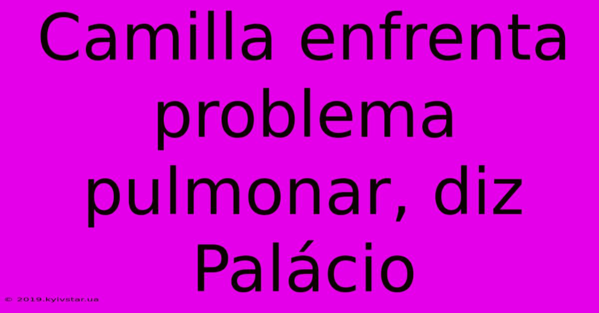 Camilla Enfrenta Problema Pulmonar, Diz Palácio 