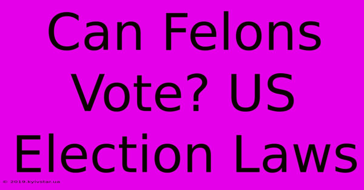 Can Felons Vote? US Election Laws