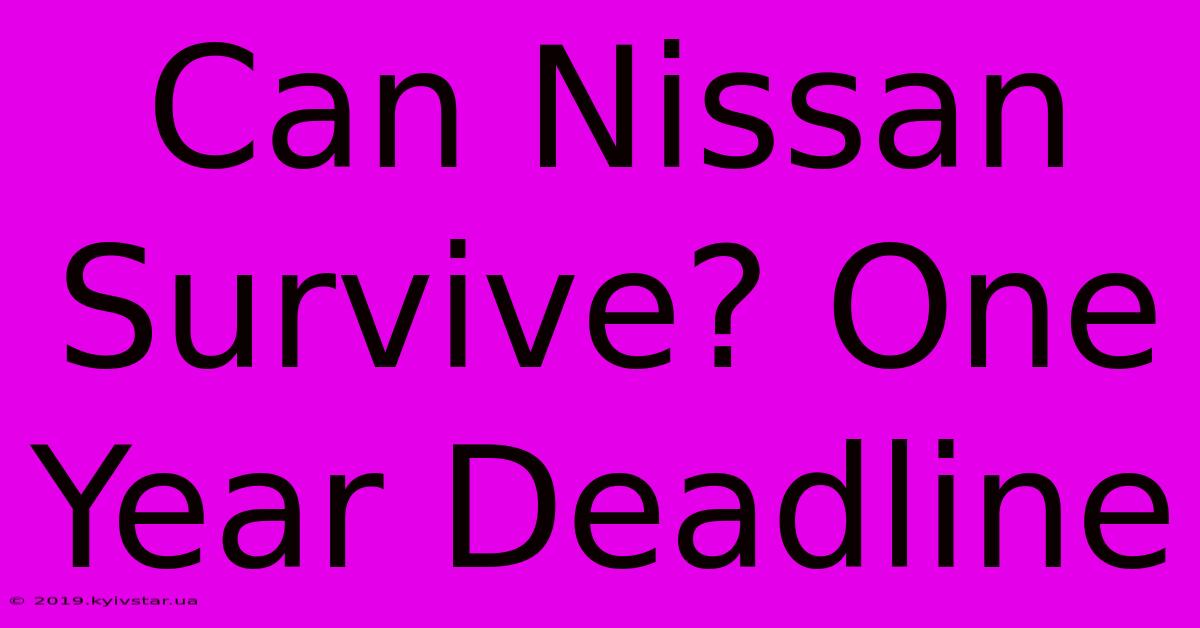 Can Nissan Survive? One Year Deadline