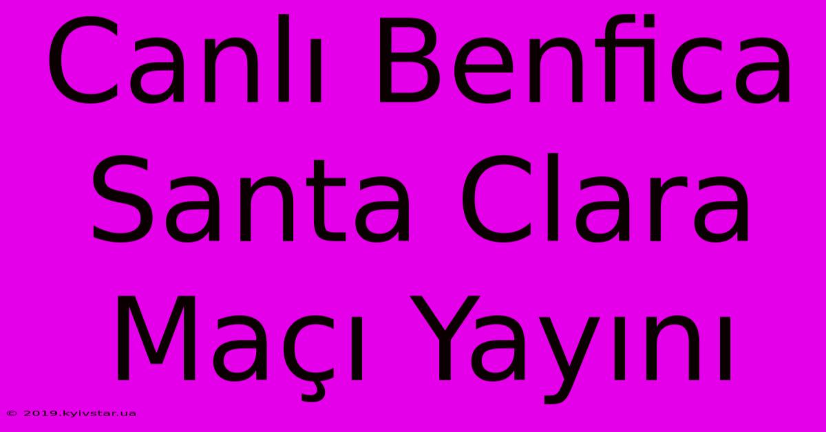 Canlı Benfica Santa Clara Maçı Yayını