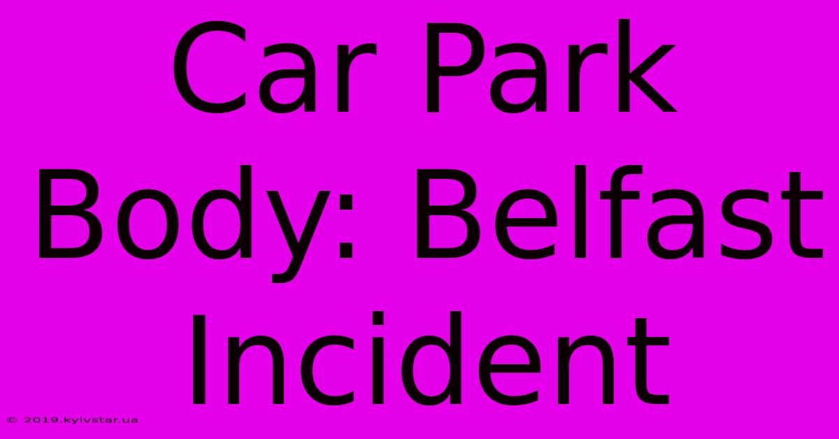 Car Park Body: Belfast Incident