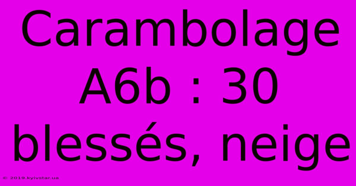 Carambolage A6b : 30 Blessés, Neige