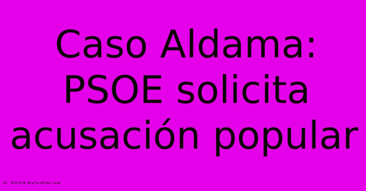 Caso Aldama: PSOE Solicita Acusación Popular