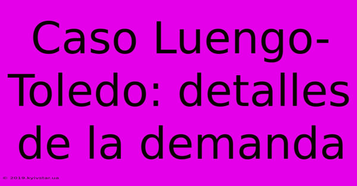 Caso Luengo-Toledo: Detalles De La Demanda