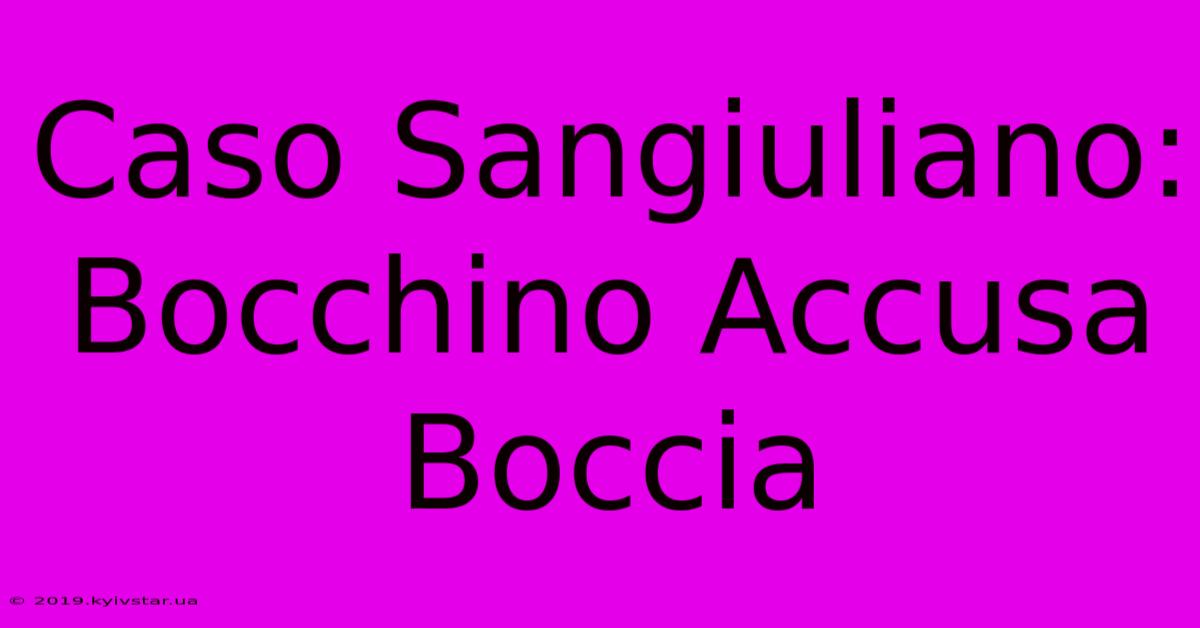 Caso Sangiuliano: Bocchino Accusa Boccia