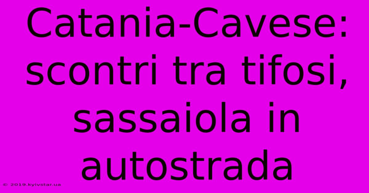 Catania-Cavese: Scontri Tra Tifosi, Sassaiola In Autostrada 