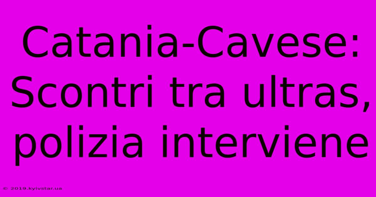 Catania-Cavese: Scontri Tra Ultras, Polizia Interviene 