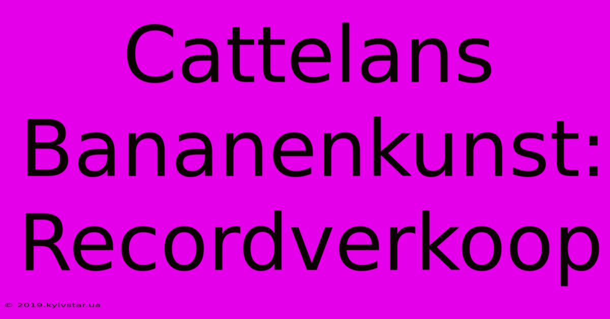 Cattelans Bananenkunst: Recordverkoop