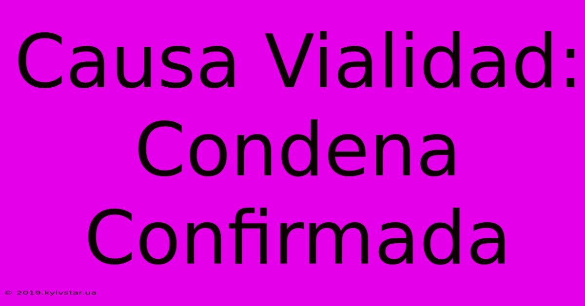 Causa Vialidad: Condena Confirmada