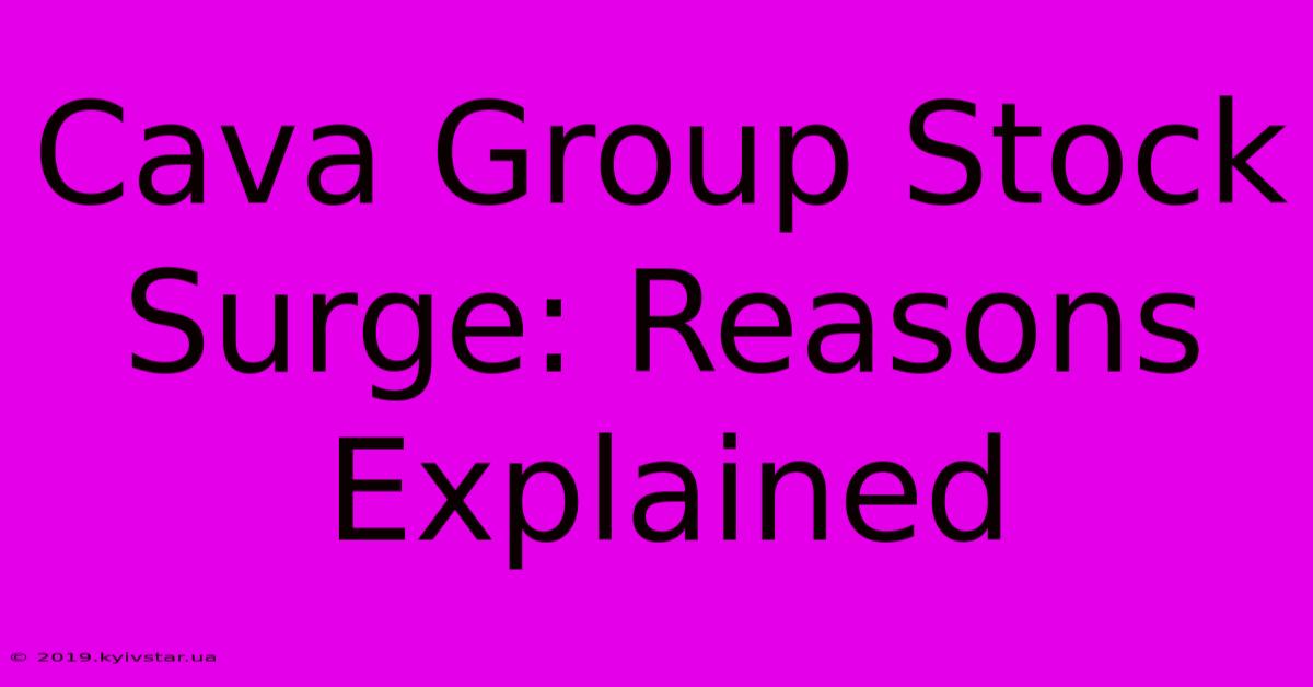 Cava Group Stock Surge: Reasons Explained