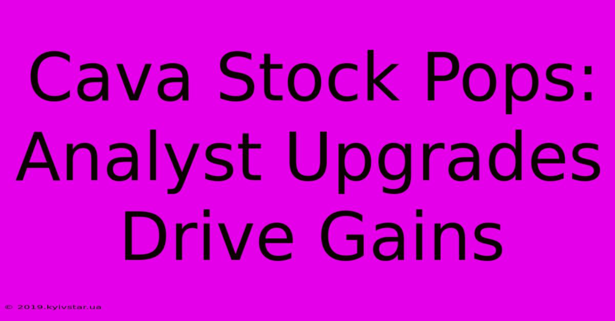 Cava Stock Pops: Analyst Upgrades Drive Gains 