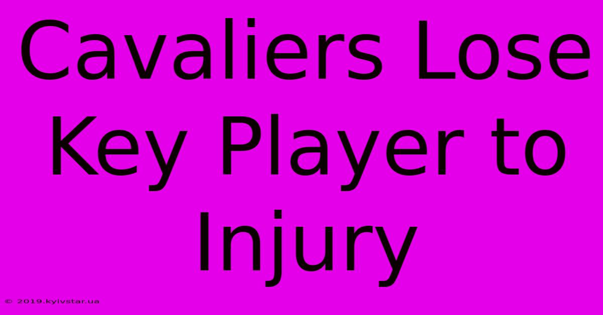 Cavaliers Lose Key Player To Injury