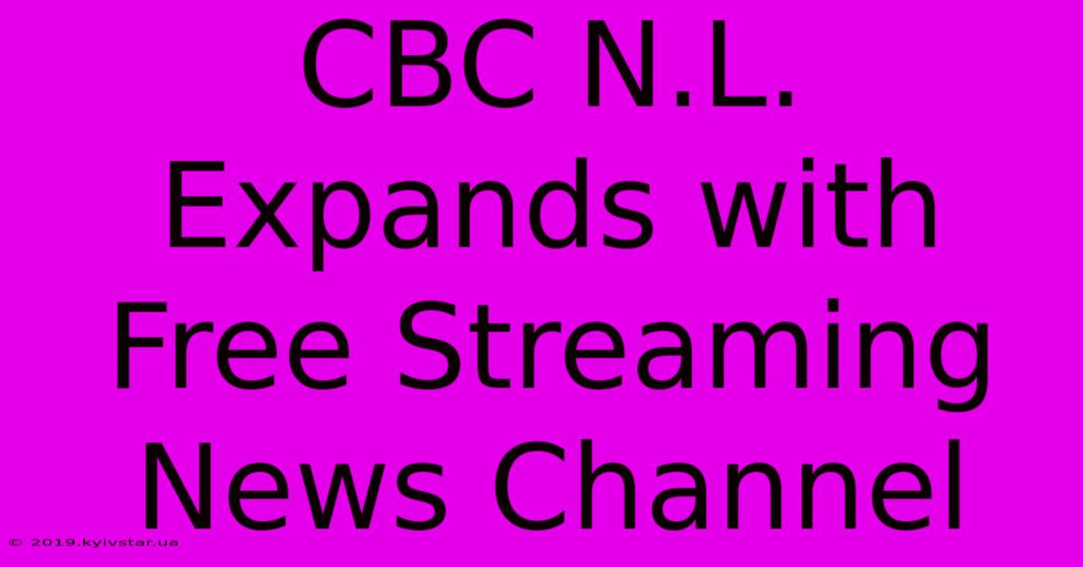 CBC N.L. Expands With Free Streaming News Channel