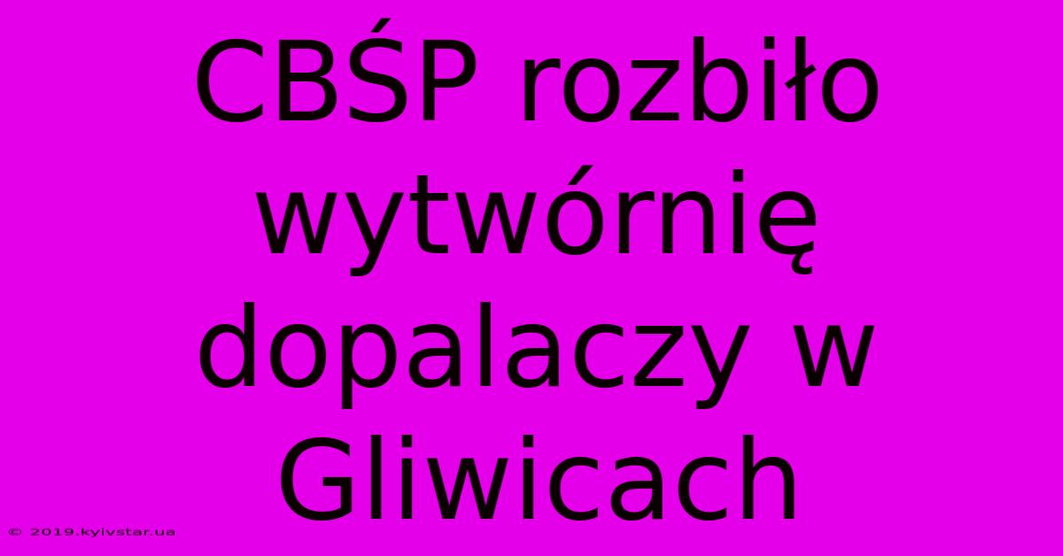 CBŚP Rozbiło Wytwórnię Dopalaczy W Gliwicach