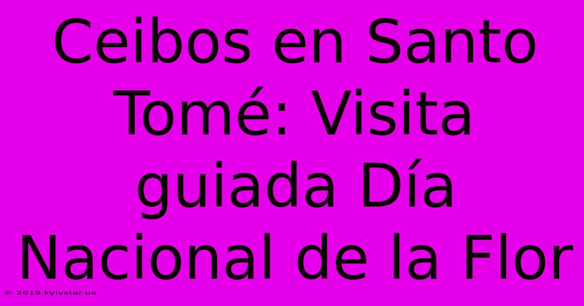 Ceibos En Santo Tomé: Visita Guiada Día Nacional De La Flor