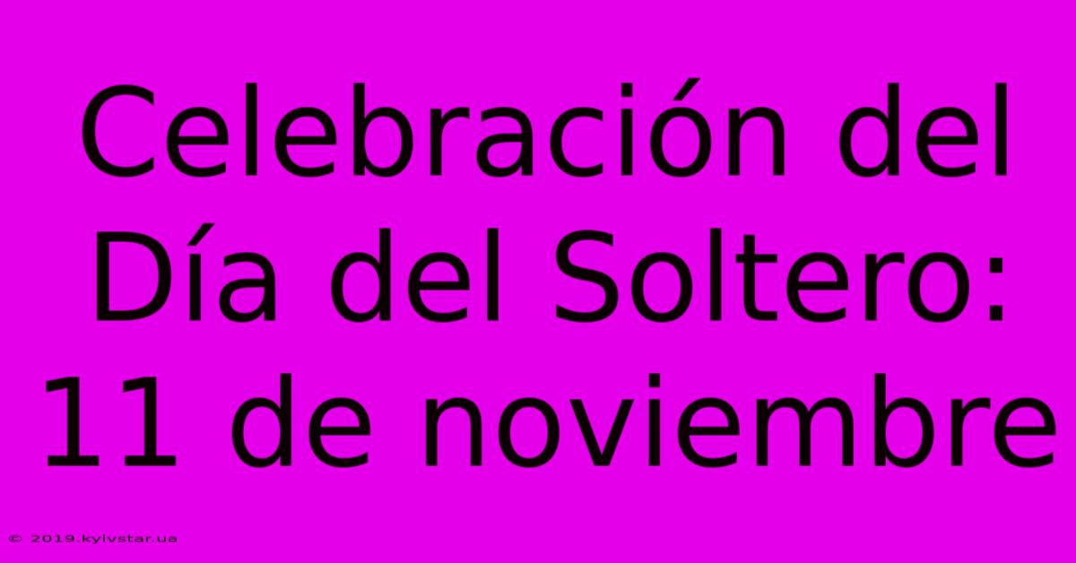 Celebración Del Día Del Soltero: 11 De Noviembre 