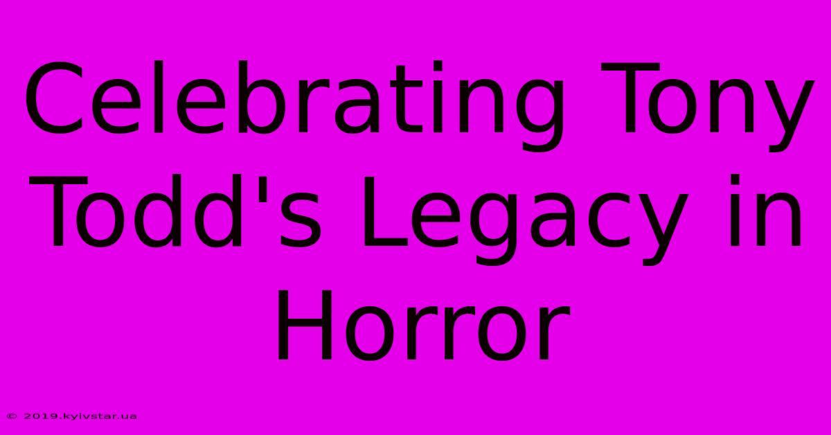 Celebrating Tony Todd's Legacy In Horror