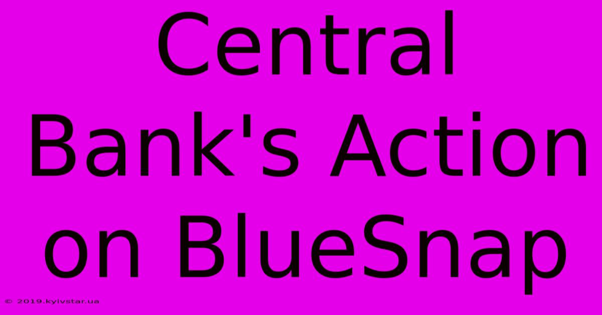 Central Bank's Action On BlueSnap