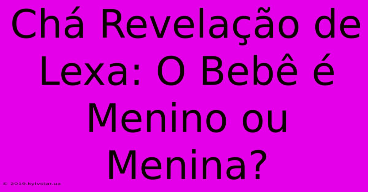 Chá Revelação De Lexa: O Bebê É Menino Ou Menina?