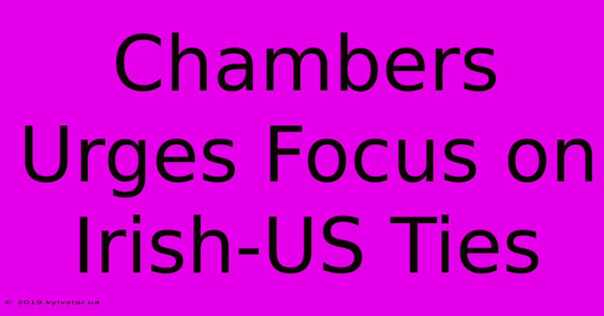 Chambers Urges Focus On Irish-US Ties