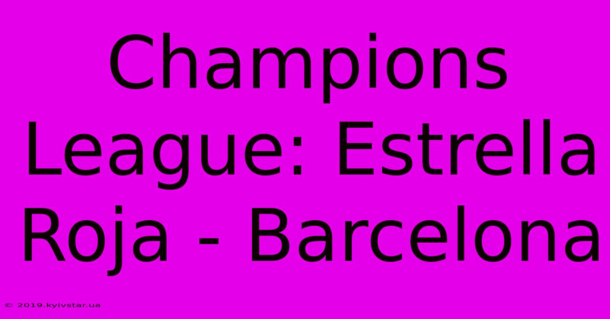 Champions League: Estrella Roja - Barcelona