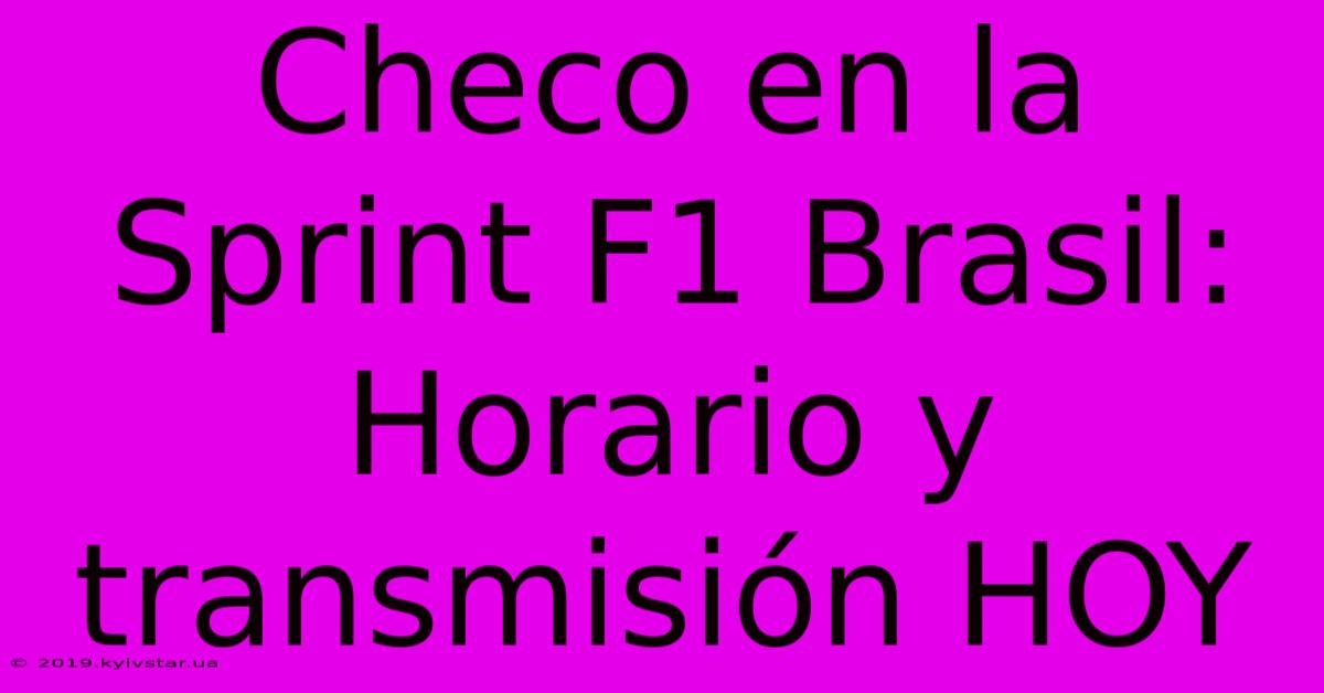 Checo En La Sprint F1 Brasil: Horario Y Transmisión HOY 