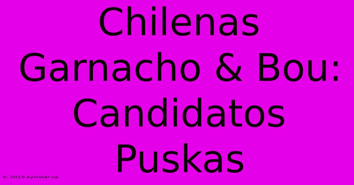 Chilenas Garnacho & Bou: Candidatos Puskas