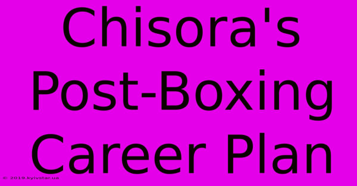 Chisora's Post-Boxing Career Plan