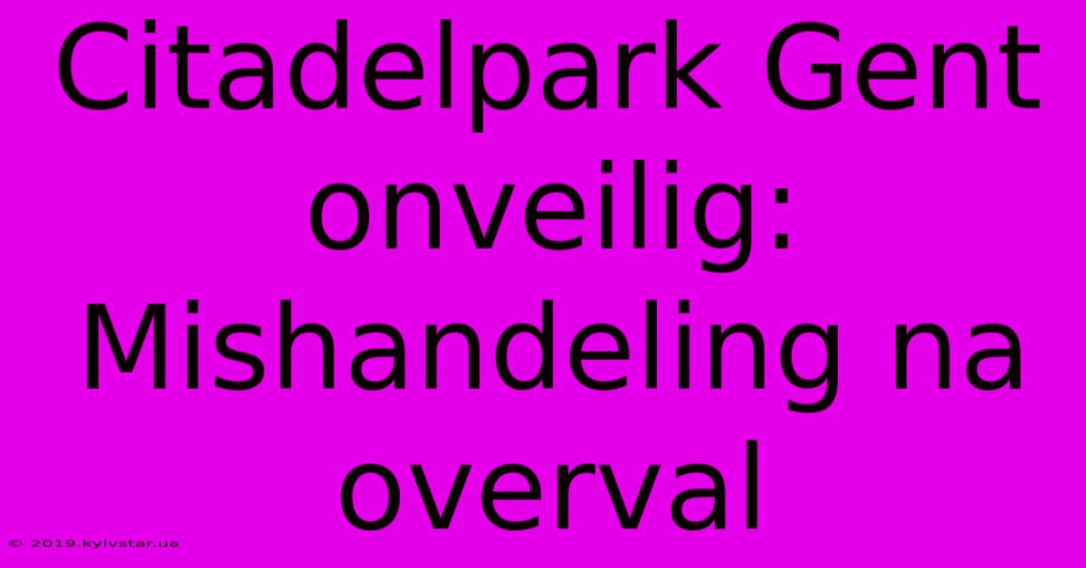 Citadelpark Gent Onveilig: Mishandeling Na Overval