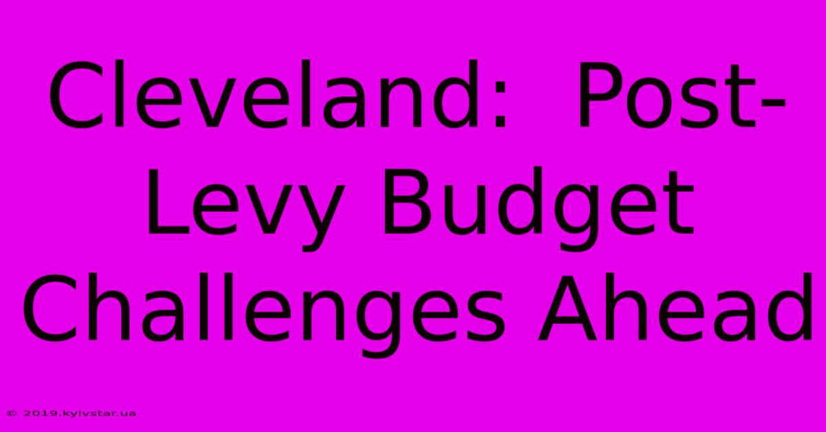 Cleveland:  Post-Levy Budget Challenges Ahead