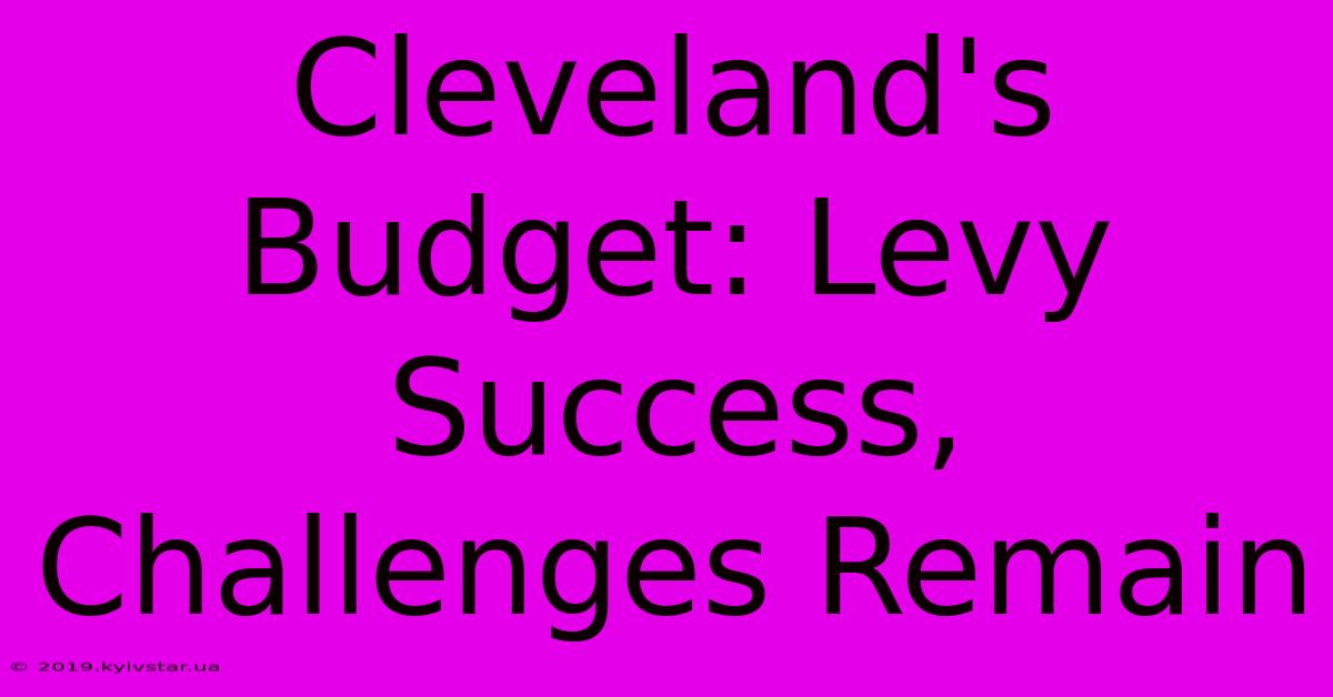 Cleveland's Budget: Levy Success, Challenges Remain