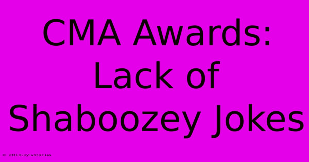 CMA Awards: Lack Of Shaboozey Jokes